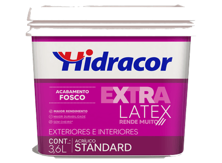 Balde de tinta Hidracor ExtraLatex Rende Muito 3,6L