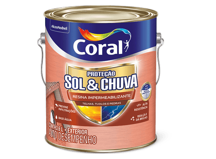 Galão de Resina Impermeabilizante Coral Proteção Sol e Chuva 3,6L